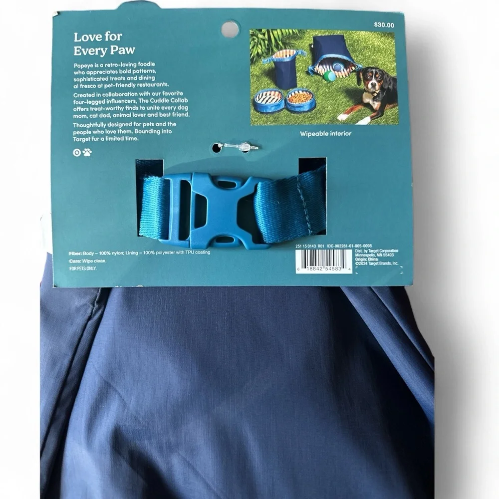 NWT The Cuddle Collab Pet Travel Food Set - Blue